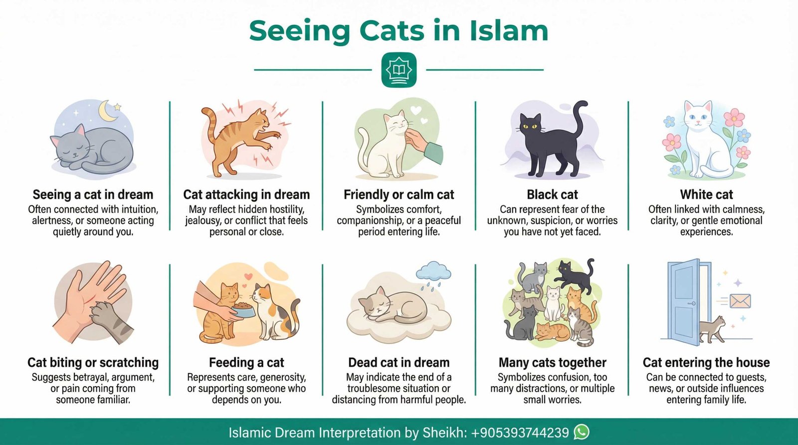 Seeing Cats in Islamic Dream InfoGraphics
