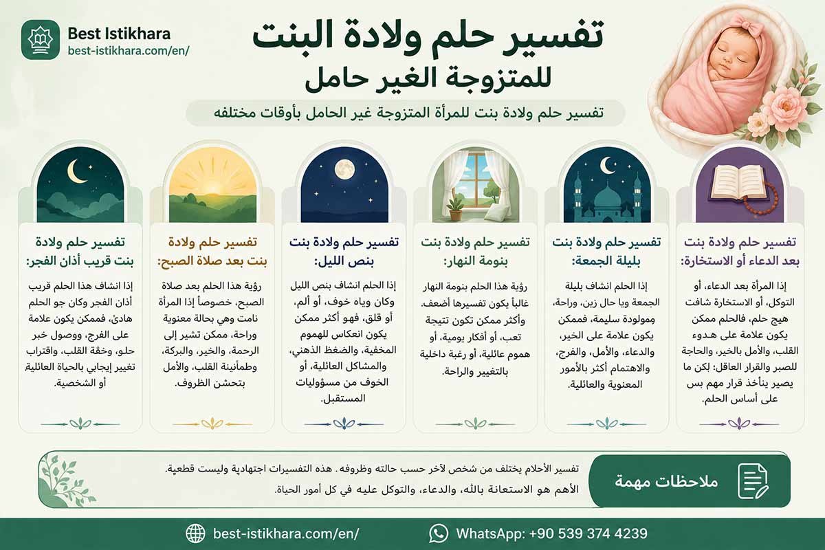 تفسير حلم ولادة البنت للمتزوجة الغير حامل